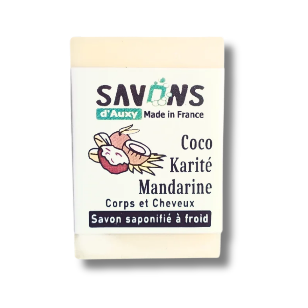 Savon Coco Karité Mandarine - Saponification à froid - Made in France