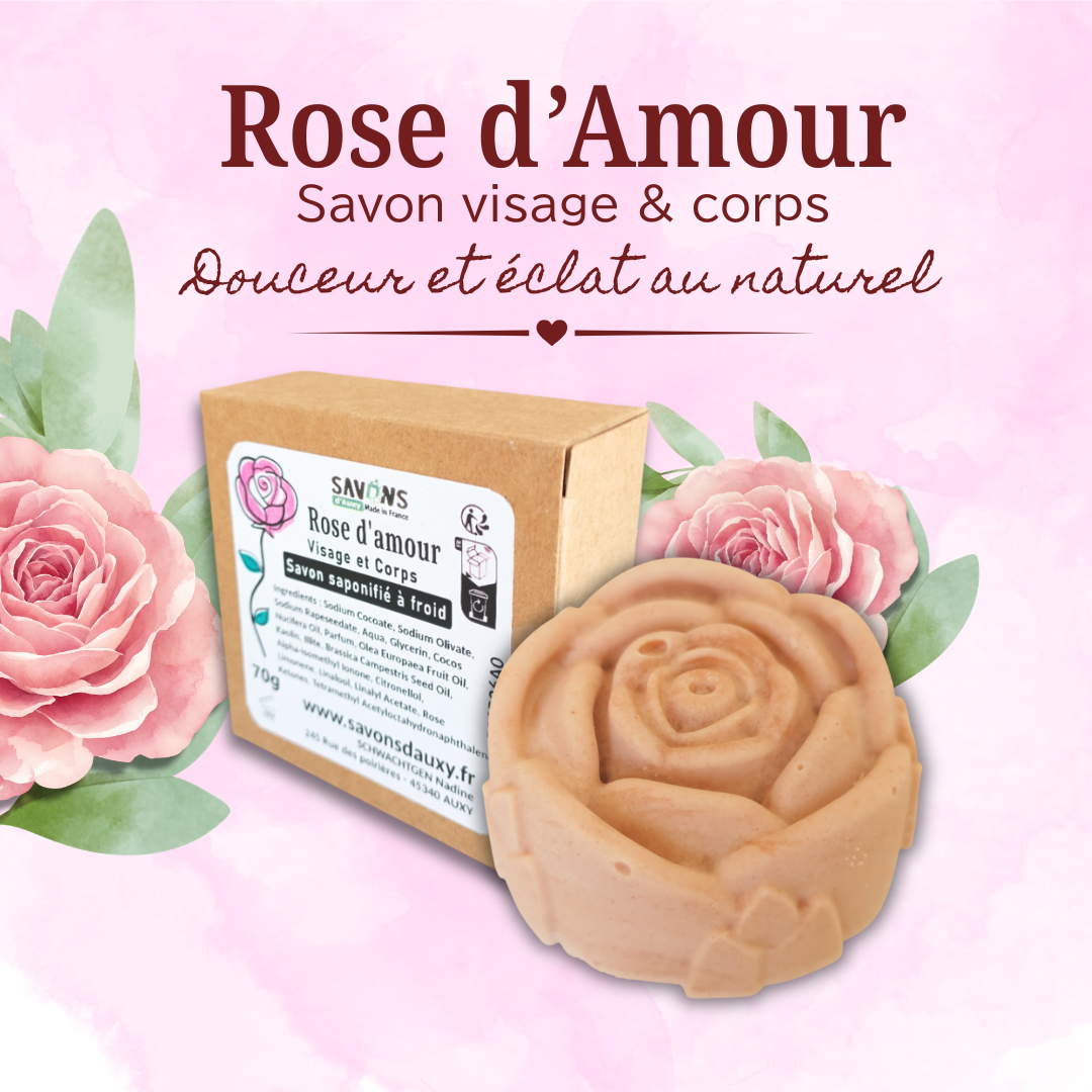 Savon Rose d'Amour - saponification a froid